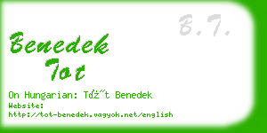 benedek tot business card